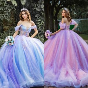 Fairytale Princess Quinceanera Dress 2023 Beading Contrast Colors Charro Mexican Quince Sweet 15/16 Vestido de fiesta de cumpleaños para 15th Girl vestido de 15 anos Corset