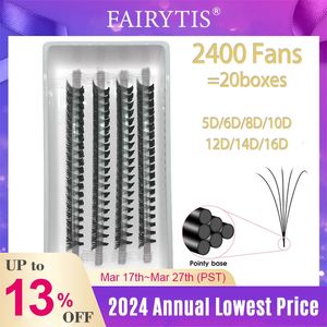 Fairytis 2400 fans Point Base Premade -fans Lashes 5D 6D 8D 10D 12D 14D 16D Faux Mink Russisch volume wimperverlenging Levers 240327