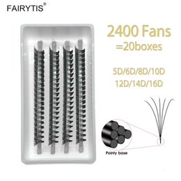 FAIRYTIS 2400 Fans Point Base Premade Wimpers 5D 6D 8D 10D 12D 14D 16D Faux Nertsen Russische Volume Wimper Levert 240130