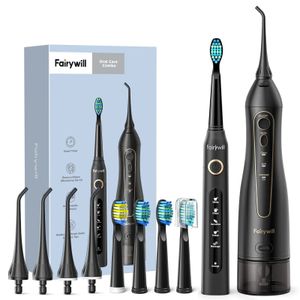 Fairywill Water Dental Flosser Dientes Portátil Inalámbrico USB Irrigador Oral Limpiador IPX7 Impermeable Cepillo de Dientes Eléctrico Set Home240129