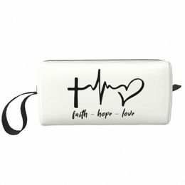 Faith Hope Love Voyage Sac cosmétique Jésus Gospel Christian Christ Beliver Maquillage Organisateur de toilette Lady Beauty Storage Dopp Kit o294 #