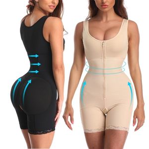 Fajas Full Body Shaper Modellering Taille Trainer Butt Lifter Dij Reducer Tummy Control Push Up Shapewear 211218