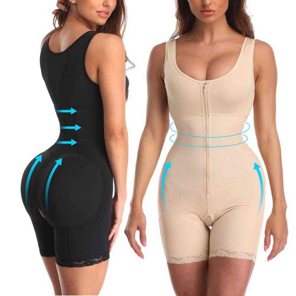 Fajas Full Body Shaper Modélisation Taille Formateur Butt Lifter Cuisse Réducteur Tummy Control Push Up Shapewear 211112