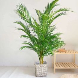 Nep 120 cm grote planten palm kunstmatige tak real touch bladeren tropische takken voor thuiskantoor indoor decoratie 240127 es