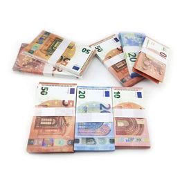 Faux 2023 Banknote Supplies Festive Festive 5 10 20 50 100 dollars Euros Bar de jouets réalistes Copie de monnaie Copie de monnaie FAUX-Billets 100pcs / Pack 0 0 0pcs / Pack