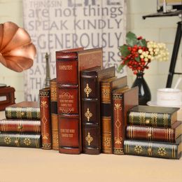 Fake boekenplank Decoratie Tabel Decoratie sieraden doos Desktopaccessoires Pography Props Retro Fake Book Decoration Retro 240428