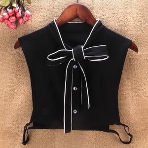 Collares falsos Mujeres Bowtie Collar Corbata Camisa falsa desmontable Cuello Kaagje Nep Dames Faux Col