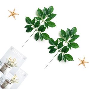 Falso falso artificial hojas de palma tropicales Monstera verde para el hogar Cocina Decoraciones para fiestas Artesanías Boda Plantas de bricolaje Decorati205O