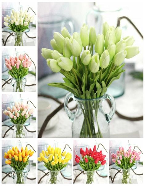 Fake Flowers Tulip Fake Flowers Real Touch Material Artificial Flower Home Mariage Decoration Party Supplies 32 cm 12 Designs BT2311192296