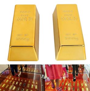 Fake Gold Bar Plastic Golden Home Decor Bullion Bar Simulation Decoratie voor filmprops4433450