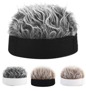 Nep haarpruik zonnedop voor mannen en vrouwen grappige coole hiphop cap korte meloen cap solide kleur schedelcap baggy retro ski visser do w8512632