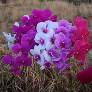 Fausses fleurs d'orchidées en latex (7 têtes / pièce) 37,4 