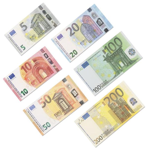 Fake Money Banknote 10 20 50 100 200 500 Dollar 20 Euros Relist Toy Bar Prop Copy Copie Currency Film Money Faux-Billets 100pcs / Pack