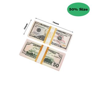 Fake Geld Funny Toy 100-Pack Copy $ 50 honderd dollarbiljetten, realistisch spel dat er echt dubbelzijdig uitziet