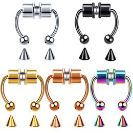 Faux nez anneau acier inoxydable Piercing oreille percé cerceau Septum anneaux pour femmes mode corps bijoux cadeaux