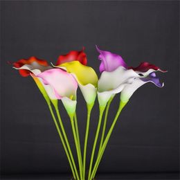 Nep single stengel calla 29.13 "Lengte simulatie real touch alocasia lelie voor bruiloft home decoratieve kunstbloemen