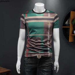 Valse zomer Nieuwe hoogwaardige kwaliteit zijde katoenheren trend Trend korte mouwen T-shirt QT6012AFD991 42ov