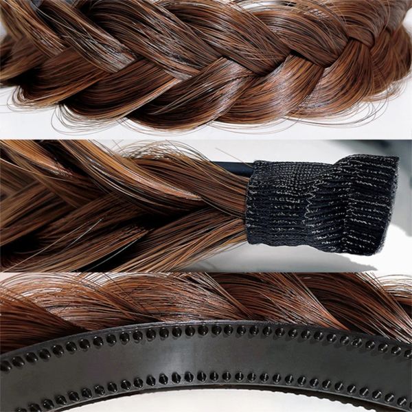 Fausses franges synthétiques Hair Bands de franges soignées avec tresses à double rangée