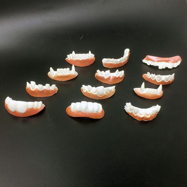 Faux Dents Halloween Party Prank Jouets Simulation Rotten Zombie Dent Drôle Tricky Faux Vampire Dentier Mascarade Cosplay Trick Props Spoof Toy Décoration DHL