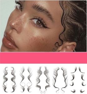 Fake Woman Baby Krullend Haar Randen Tattoo Sticker DIY Natuurlijke Tijdelijke Waterdichte Gezicht Haarlijn Make-up Tool Paardenstaart Stijlen Strak 4414135