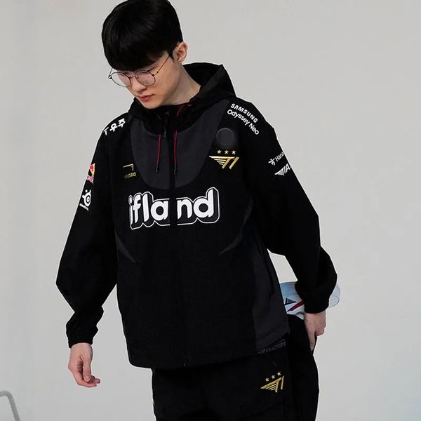 Faker mismo juego de la chaqueta de abrigo lol Skt T1 UNIFORM DE EQUIPO S13 Campeonato mundial Conquista LCK Team Ropa 240408