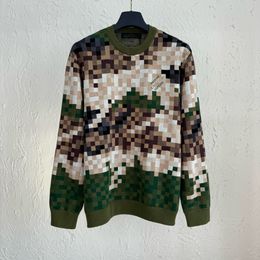 FALECTION MENS 23ss italie mode L camouflage jacquard pull col rond pull en tricot