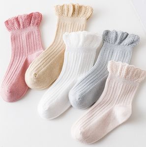 Herfst 2021 Kids Lace Socks Children Cotton Princess Short Sock voor 3-12 jaar Sweet Baby Girls Sport Hosiery S1267