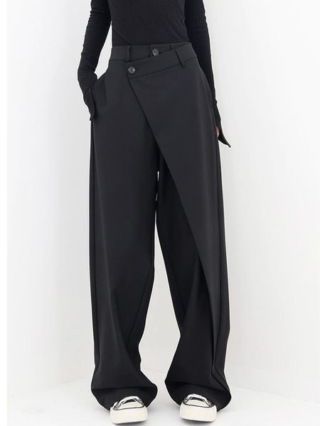 Pantalon Baggy à jambes larges, tendance de la mode, personnalisé hoco, couche asymétrique, boutons, pantalon de bal, automne 2023