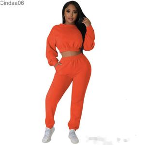 Automne Survêtement De Sport Femmes Deux Pièces Ensemble À Manches Longues À Capuche Crop Top Et Pantalon Casual 2pcs Tenue Costume De Sport Costumes De Jogging Survêtement Vêtements