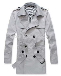 Trench-Coat élégant pour hommes, veste longue d'hiver, pardessus croisé, hauts en 3 couleurs, taille M L XL XXL MN404Z6