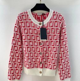 Suéter de diseñador de otoño para mujer Classic F letter jacquard Luxury fashion high-end casual ethos cárdigan de punto cómodo y cálido