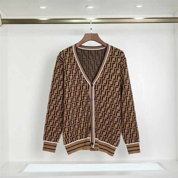 Suéter de diseñador de otoño para mujer, cárdigan de lujo con cuello en V, cárdigan con botones, comodidad de gama alta, talla grande 220S