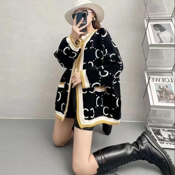 Créateur de mode d'automne Tricots pour femmes Cardigan de luxe Pull pulls G lettre imprimé luxe haut de gamme