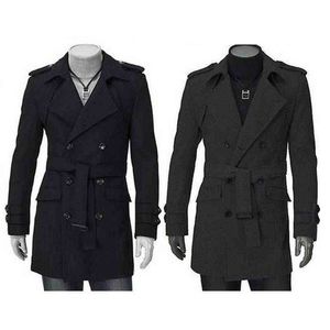 Fall-mode heren winter dubbele stijlvolle borsten trench jas lange jas overjas fGC9J236G T220810