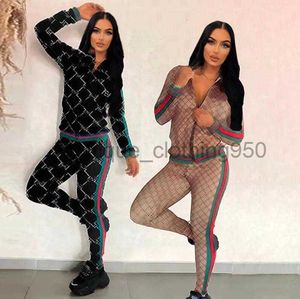 Fall Fashion Women's Letters Printed Two Peice Set Jacket+Pant Jogging Suits Women Y2K Tracksuits Designer Casual Zipper Jackets en Jogger Pants G2 T9H01