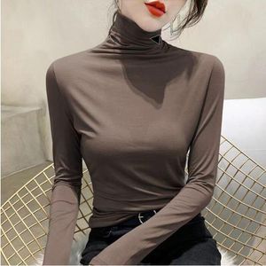 Fall Fashion dames T-shirt lange mouw basis zwart en wit 2 kleuren ontwerper luxe katoen elastisch zacht comfort hoge kwaliteit