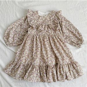 Vestidos de flores de otoño para niñas, moda coreana, vestido de princesa de manga larga, disfraz bonito para niños pequeños, Vestidos, disfraz de primavera 20220831 E3