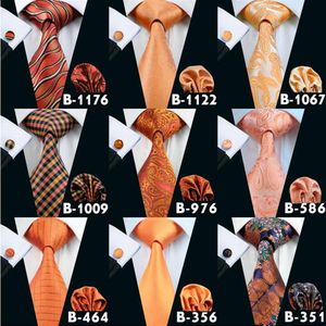Herfst oranje goedkope banden voor mannen merk tie mode novely actieve heren nek stropdas set hoogwaardige mode -accessoires stroping shi292s