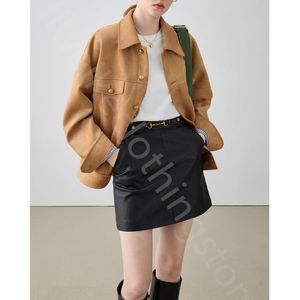 Herfstoutfits 2023 Herfst/Winter korte jas voor dames nieuwe herfst vintage slanke suède jas Maillard top voor dames