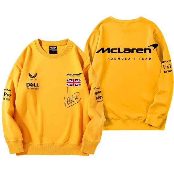 Fall Pullover Hoodie T-shirt F1 Racing Team Sleeve McLaren Formule One Lando Norris Car 3D Print Men Femmes O-Col