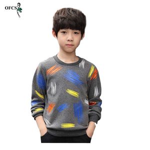 Herfst Retail Katoen Kleurrijke Kleding Jongen Sweater O-hals Knit Pullovers Kinderkleding Kinderen Lange Mouw T-shirt Houd Warm 210308