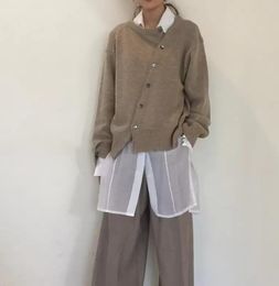 Automne pull Cardigan femme cachemire pulls femmes vêtements coréen col rond recadrée hiver manches longues Kumper surdimensionné laine