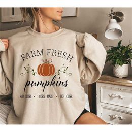 Sweat-shirt d'automne Farm Fresh Pumpkins Sweat-shirt unisexe Ins Mode Crewneck Chemise Couple Halloween Classique Festival Top 210927