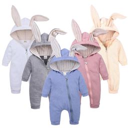 Herfst Winter Baby Jongen Meisje Konijn Romper Ins Kerst Pasgeboren Grote Oor Capuchon Warme Jumpsuit Peuter Baby Kid Hansop Overall Cl2121784