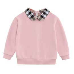 Automne Baby Girls Pulls Pullor Pullover Kids Kids Long Manche à manches longues Sweater Enfants Ten-bas Collier Sweat-shirt Girl Going au chaud S 55