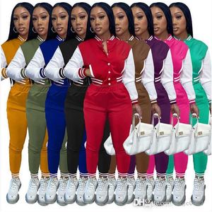 Automne Hiver Designer Femmes Survêtements Baseball Uniforme Veste Costume Designer Varsity Survêtement Automne Hiver 2 Pièce Ensemble Tenues