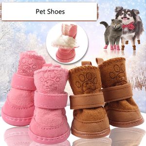 Herfst winter hondenkleding huisdier benodigdheden kat en honden schoenen huisdieren katoen schoenen teddy puppy sneeuwschoenen niet-slip