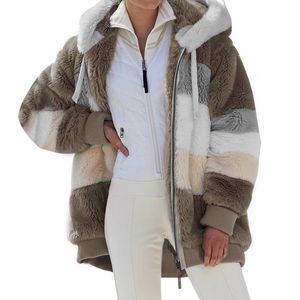 Herfst Winter Hooded Jas Dames 2021 Mode Fuzzy Parkas Dikke Warm Casual Jas Vrouw Plus Size Kleding 5XL Jassen en Jassen Dames