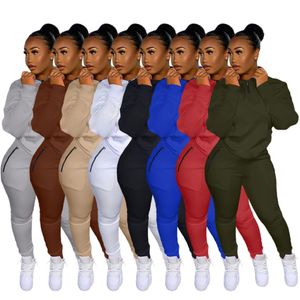 Herfst winter dames katoenen tracksuits lange mouw outfits pullover hoodie en broek tweedelig sets outwork sportkleding casual jogger pakken actieve sweatsuits 8455