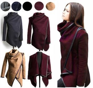 Fallwinterkleding voor vrouwen 2018 Nieuwe Europese en Amerikaanse wolmelangjes Coats Ladies Trim persoonlijkheid Asymmetrische regels Korte JA7568042